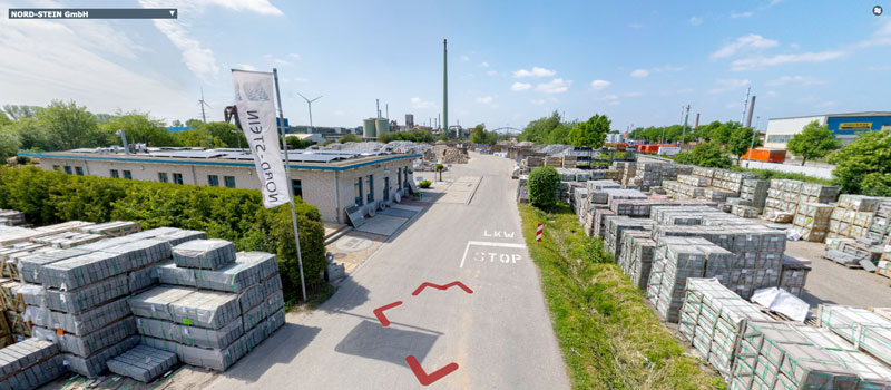 Panorama-Rundgang über die Lagerflächen der Nord-Stein GmbH